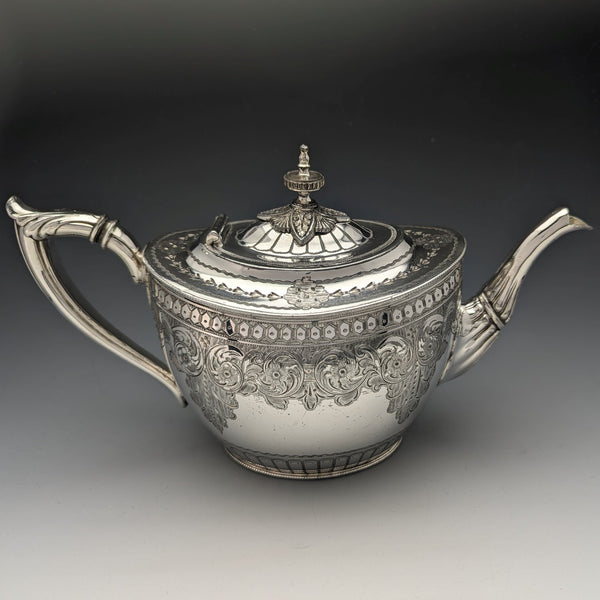 約 1900 年英國古董鍍銀茶壺 Philip Ashberry & Sons